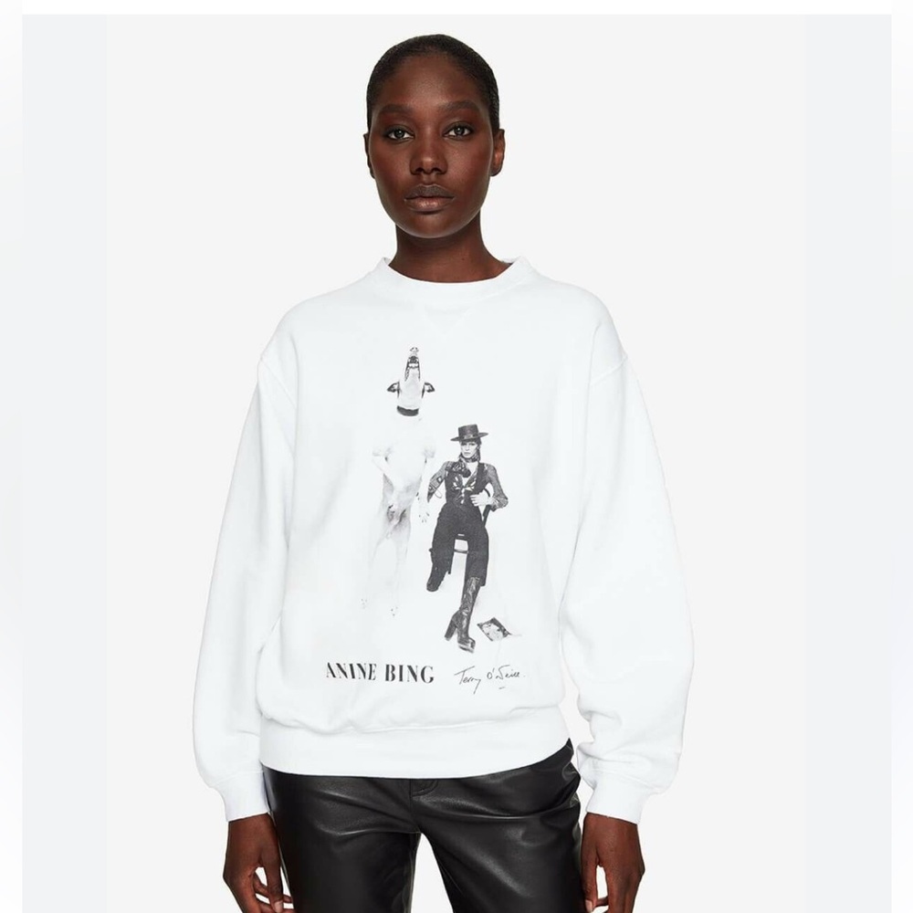 Anine Bing Ramona Crew Neck Sweatshirt David Bowie XS